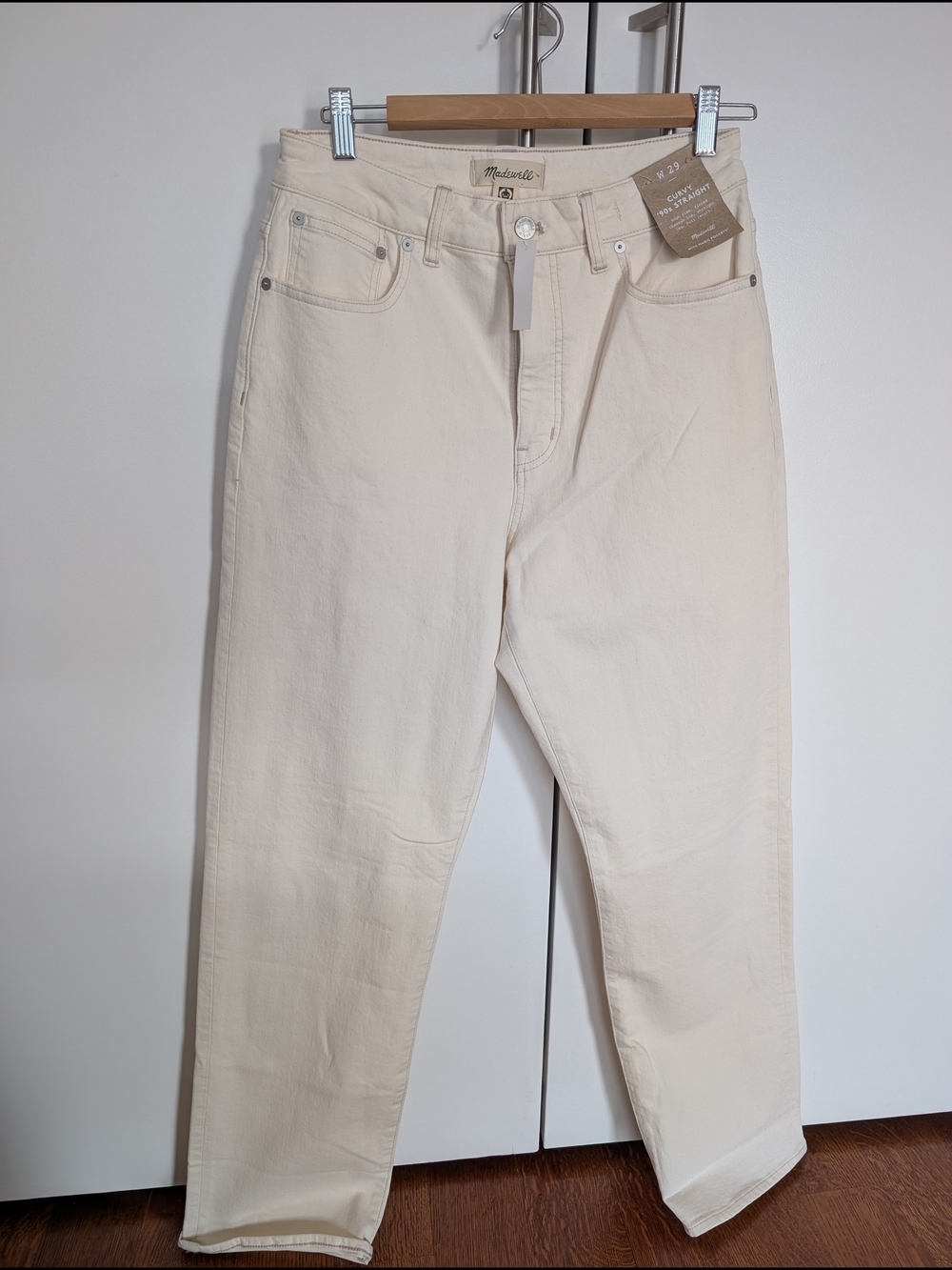 Madewell Curvy 90s Straight Jeans Cream W 29 Wide
